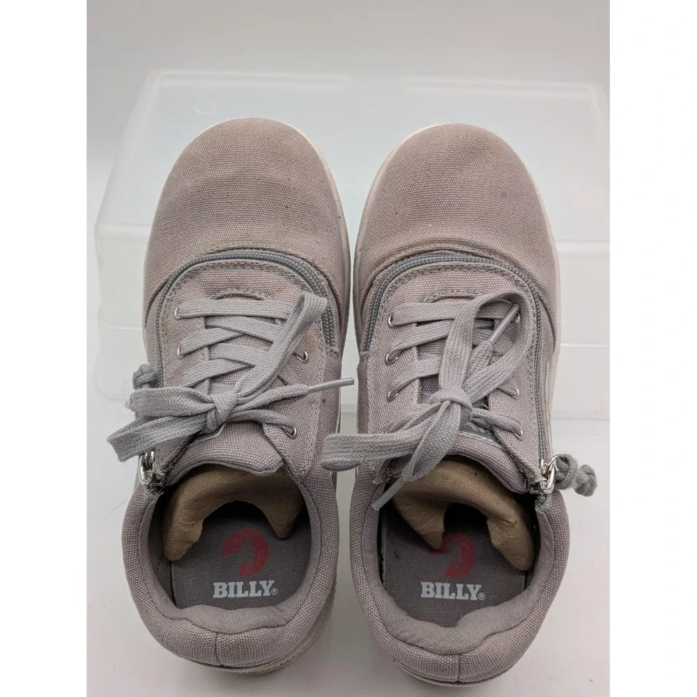 Billy CS Sneaker Shoes Kids Size 5W Gray Zip Canvas Low Top Casual Comfort